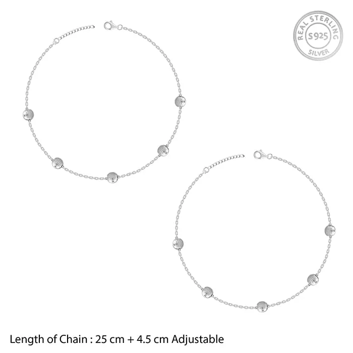 Silver Bohemian Beaded Anklet