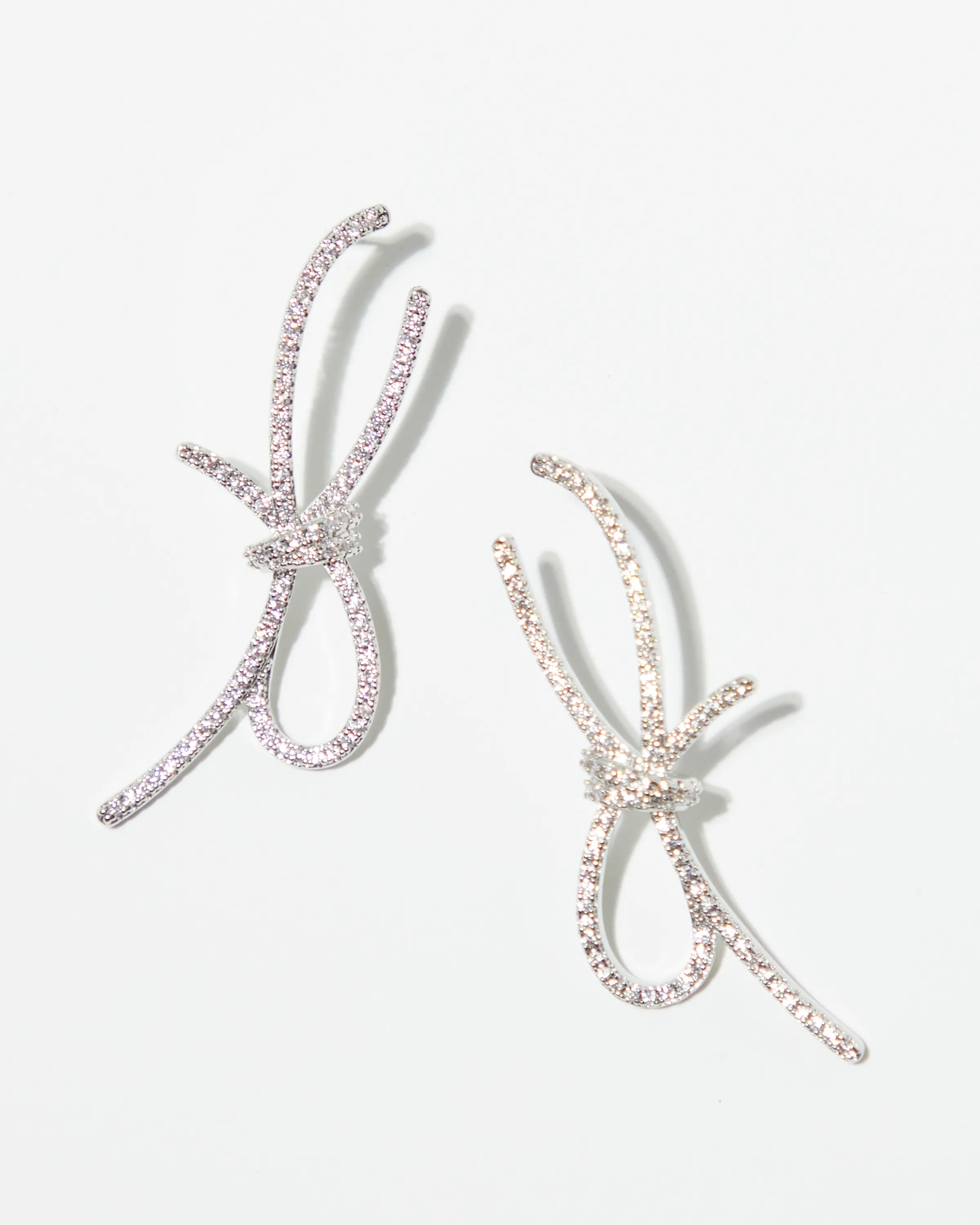 Silver Bow Earrings