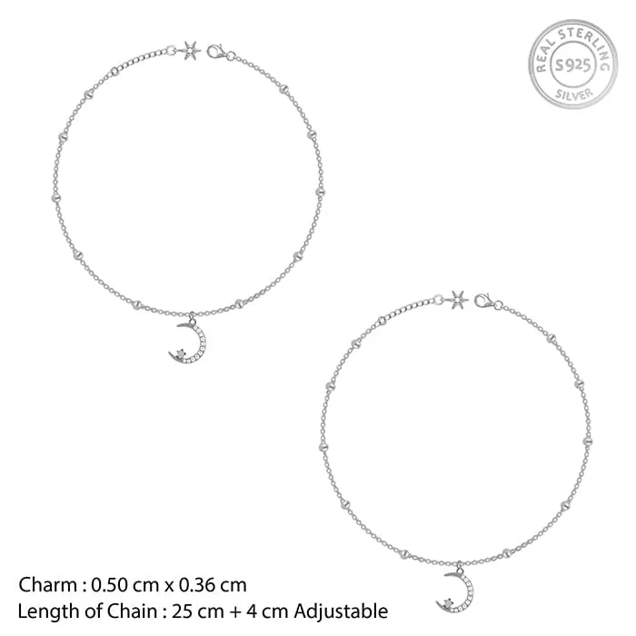 Silver Celestial Loop Anklet