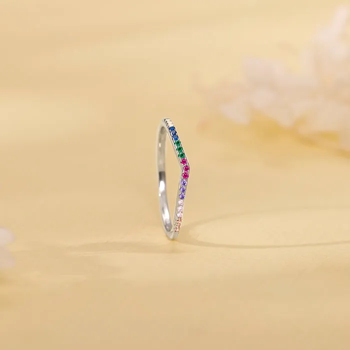 Silver Colourful Vanki Ring