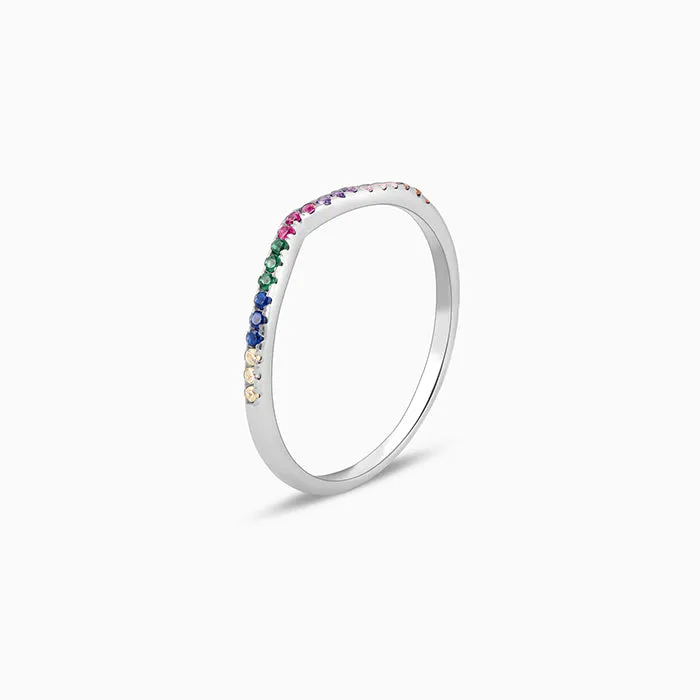 Silver Colourful Vanki Ring