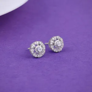 Silver Dahlia Bloom Earrings
