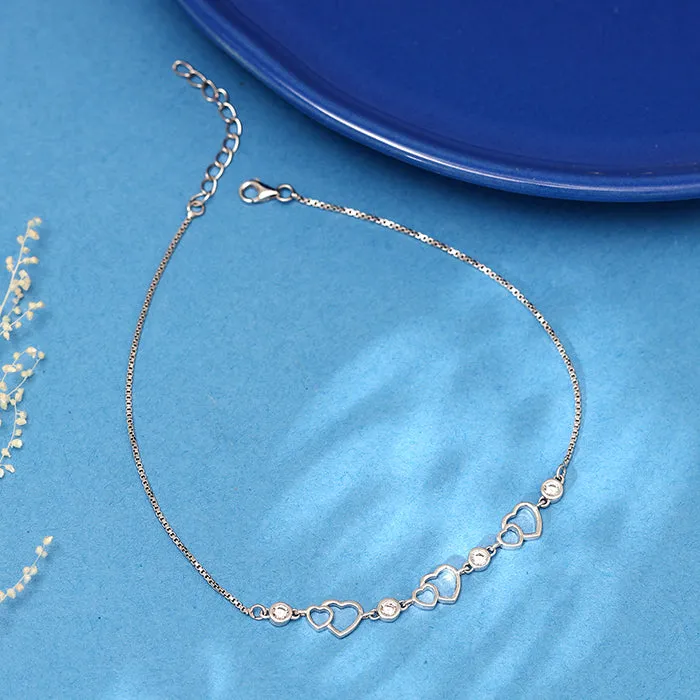 Silver Heart Anklet