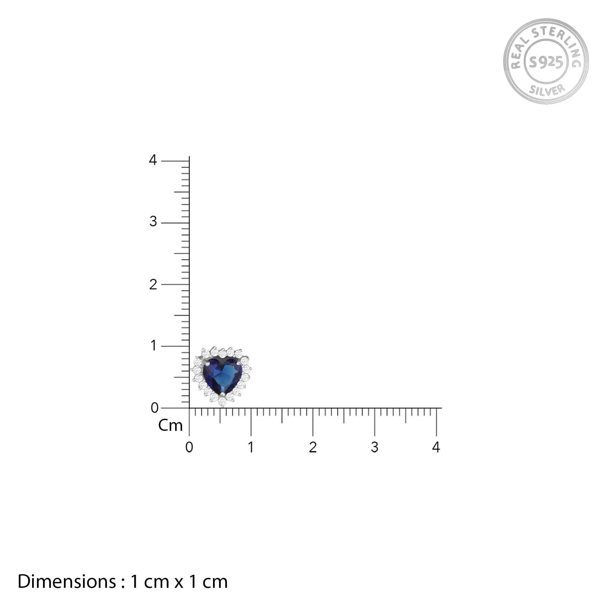 Silver Heart Of The Ocean Studs