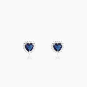 Silver Heart Of The Ocean Studs