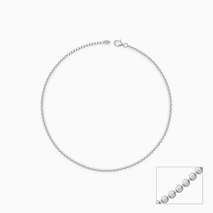 Silver Minimal Beaded Anklet