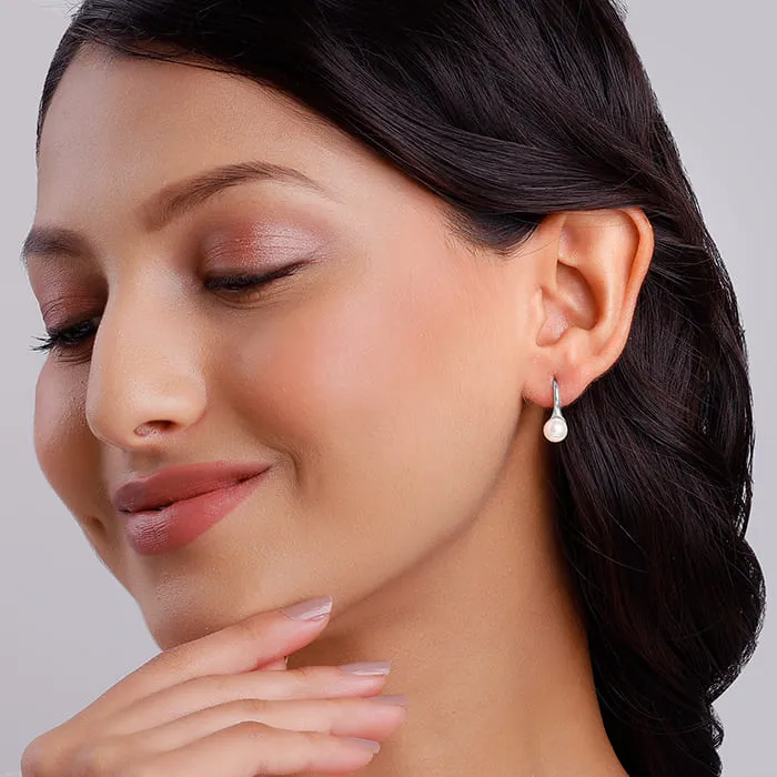 Silver Pearl Small Stud Earrings