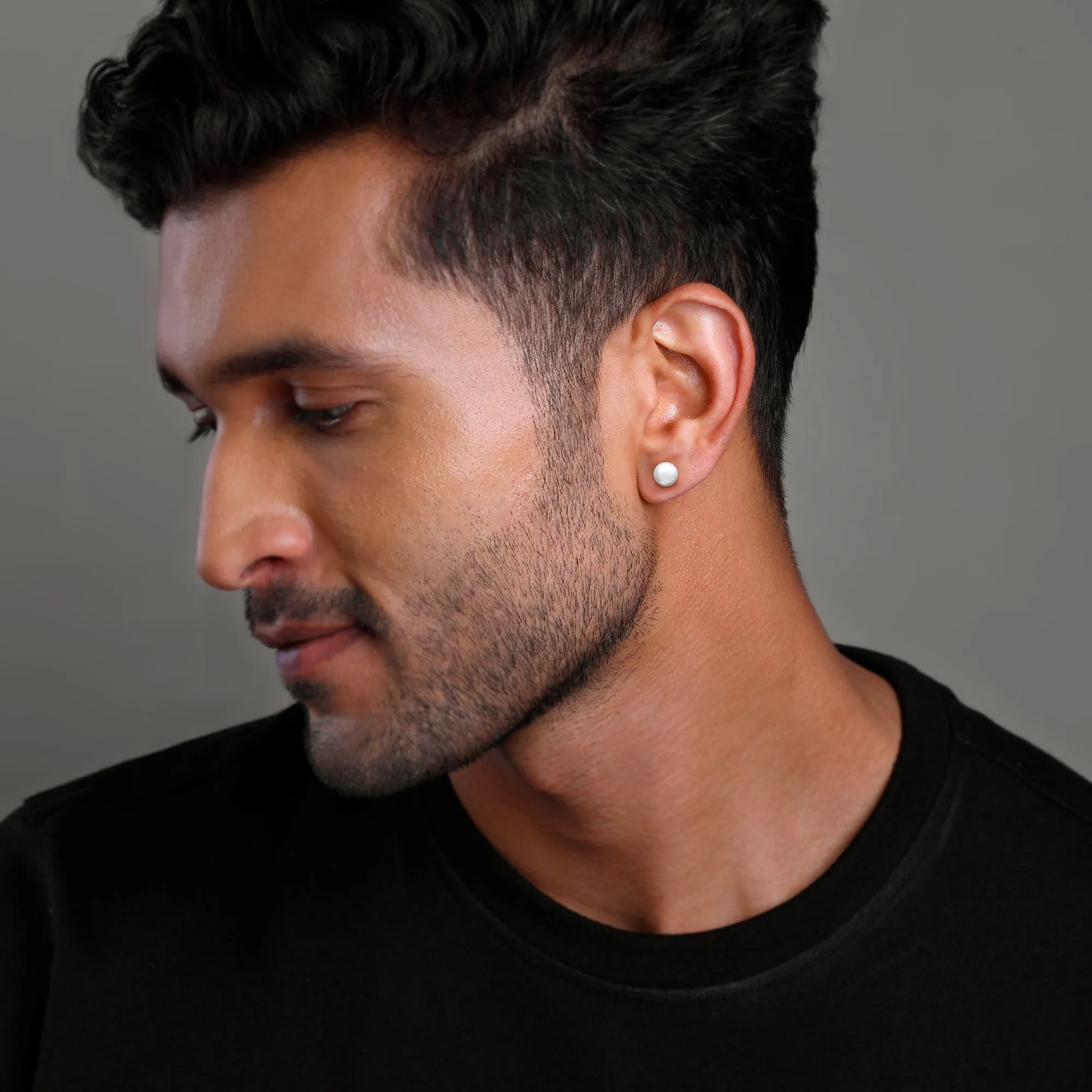 Silver Redefined Stud For Men