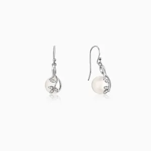 Silver Shiny Pearl Earrings