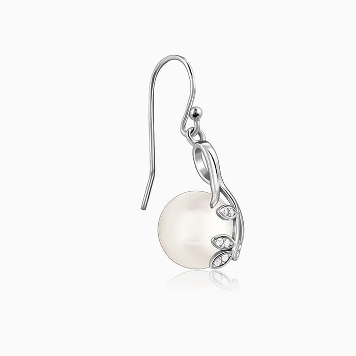 Silver Shiny Pearl Earrings