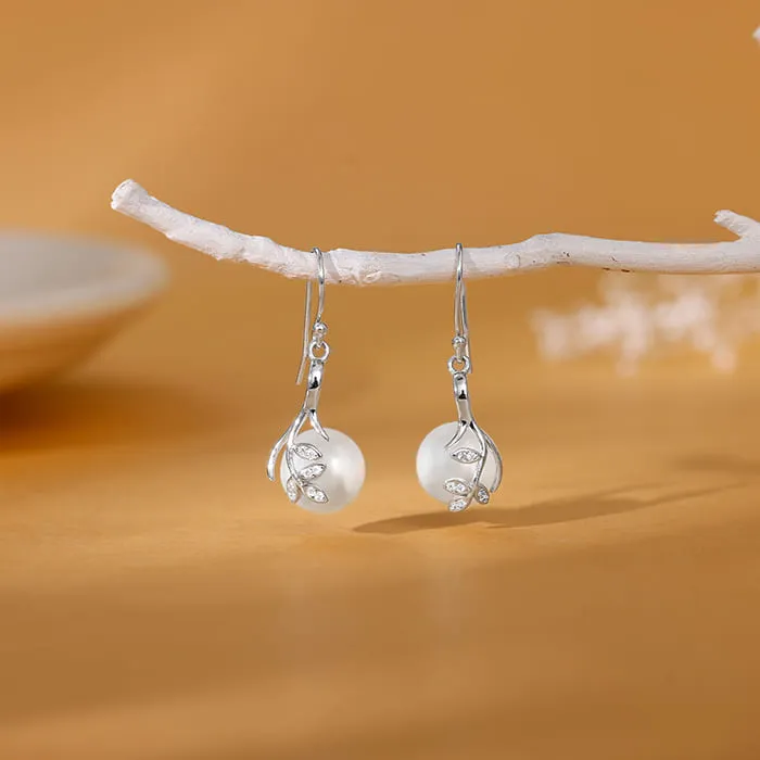 Silver Shiny Pearl Earrings
