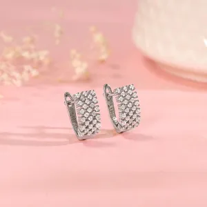 Silver Sparkling Shine Hoop Earrings