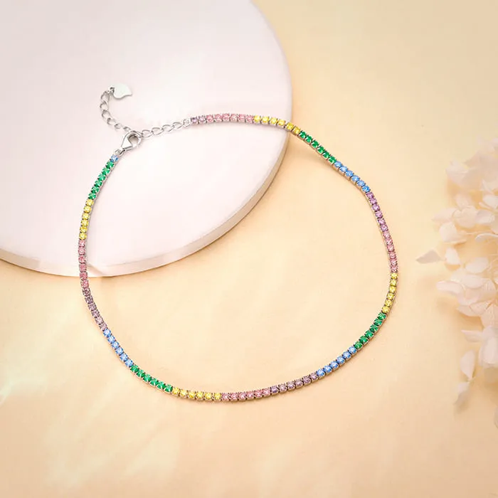 Silver Spectrum Shine Anklet