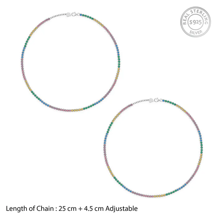 Silver Spectrum Shine Anklet