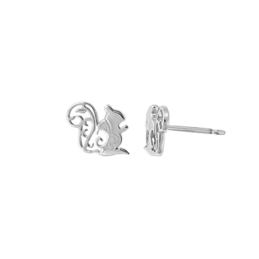 Silver Squirrel Earring Studs
