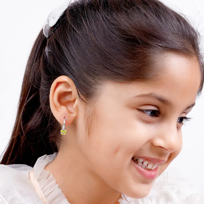 Silver Tiger Cub Kids Hoop Earrings (4-12 yrs)
