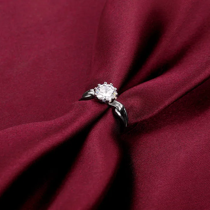 Silver Zircon Loop Ring