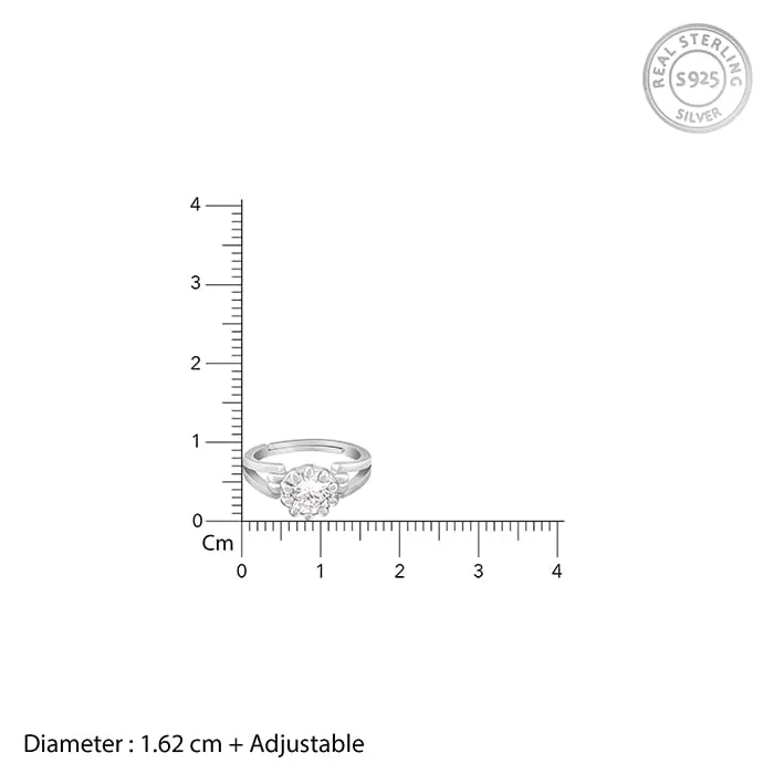 Silver Zircon Loop Ring