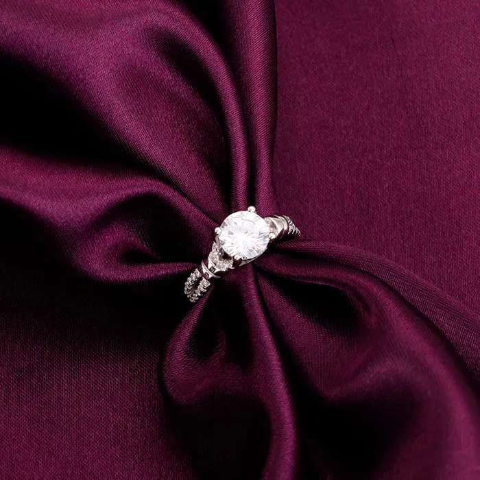 Silver Zircon Studded Ring