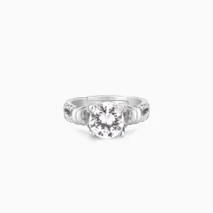 Silver Zircon Studded Ring