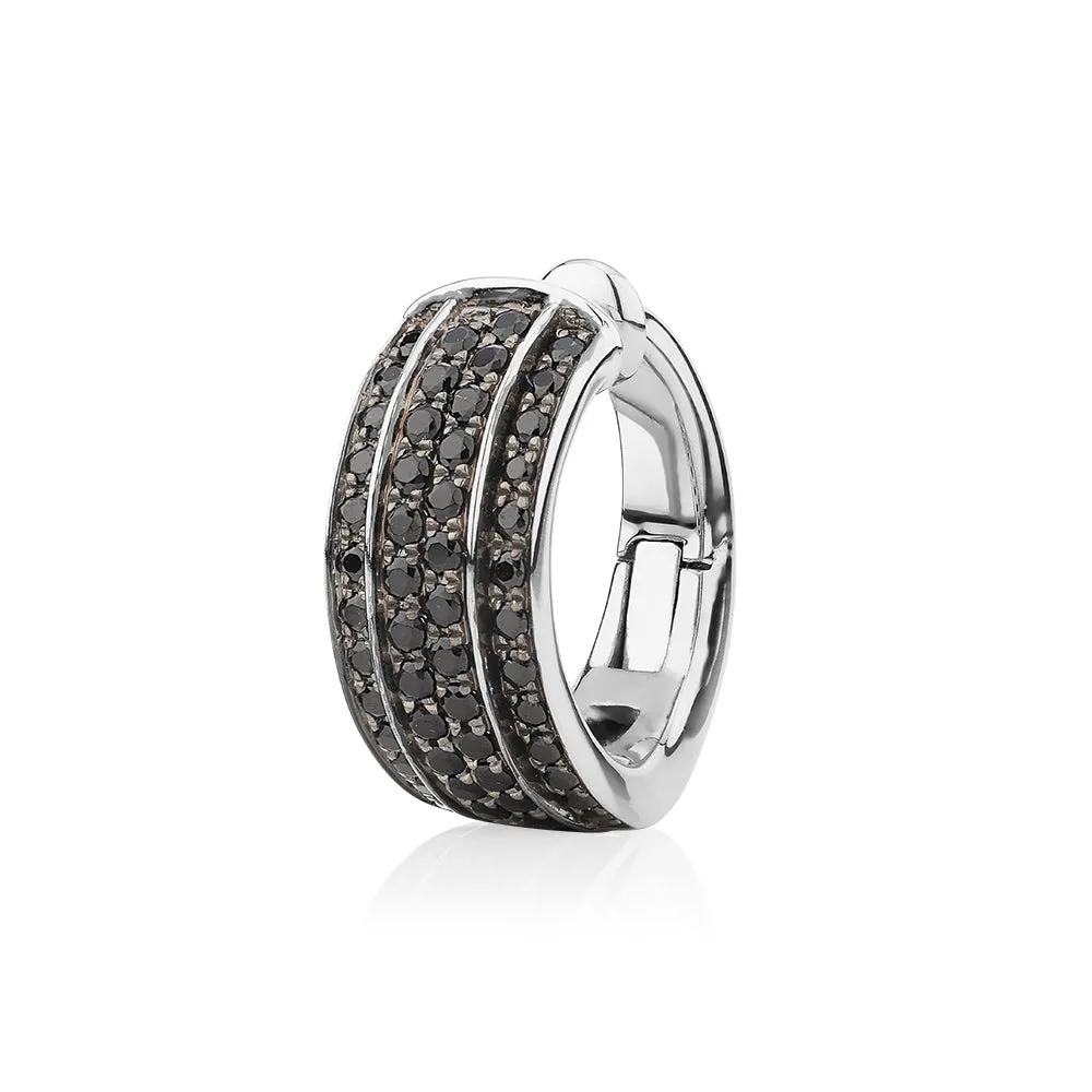 Single earring cuff with 0.25 carats* of diamond simulants in 10 carat white gold and sterling silver