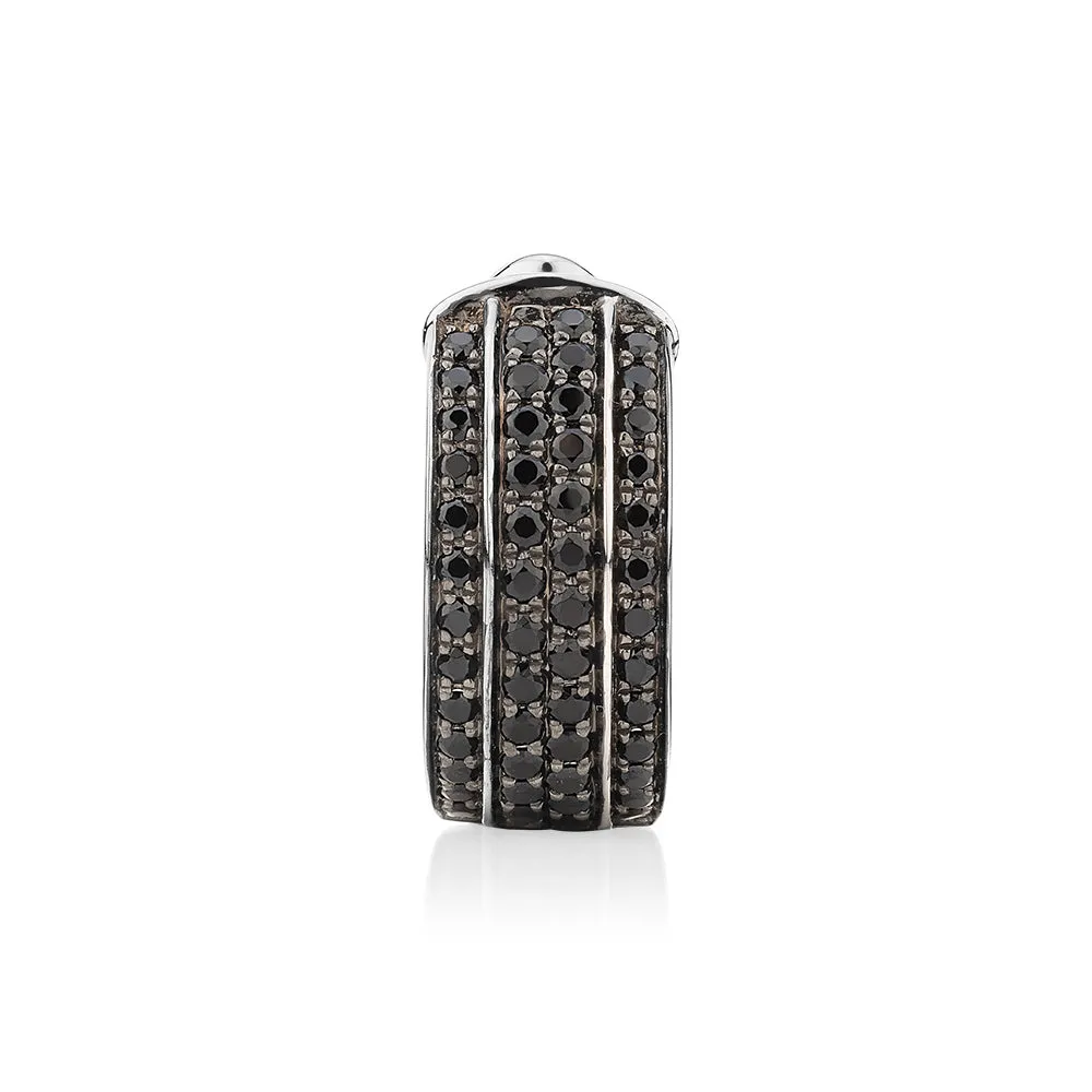 Single earring cuff with 0.25 carats* of diamond simulants in 10 carat white gold and sterling silver