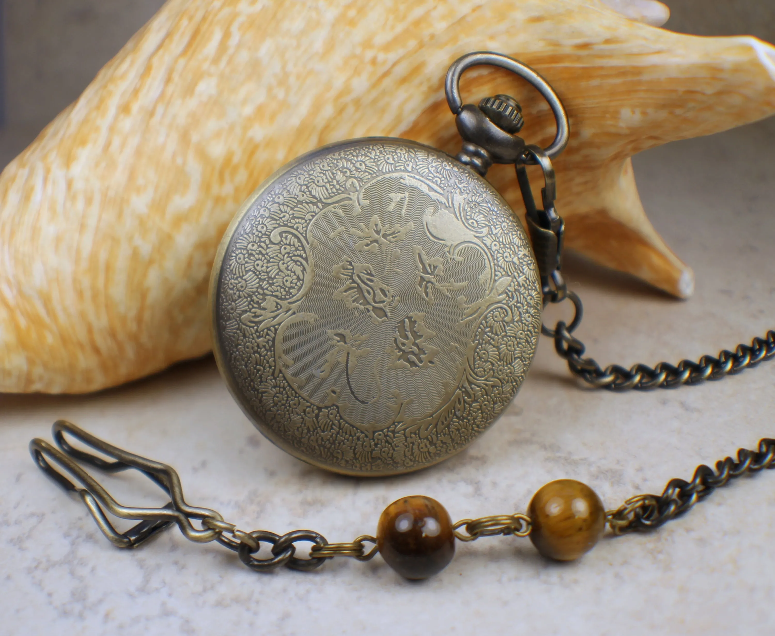 Skull and Crossbones Battery Operated Pocket Watch