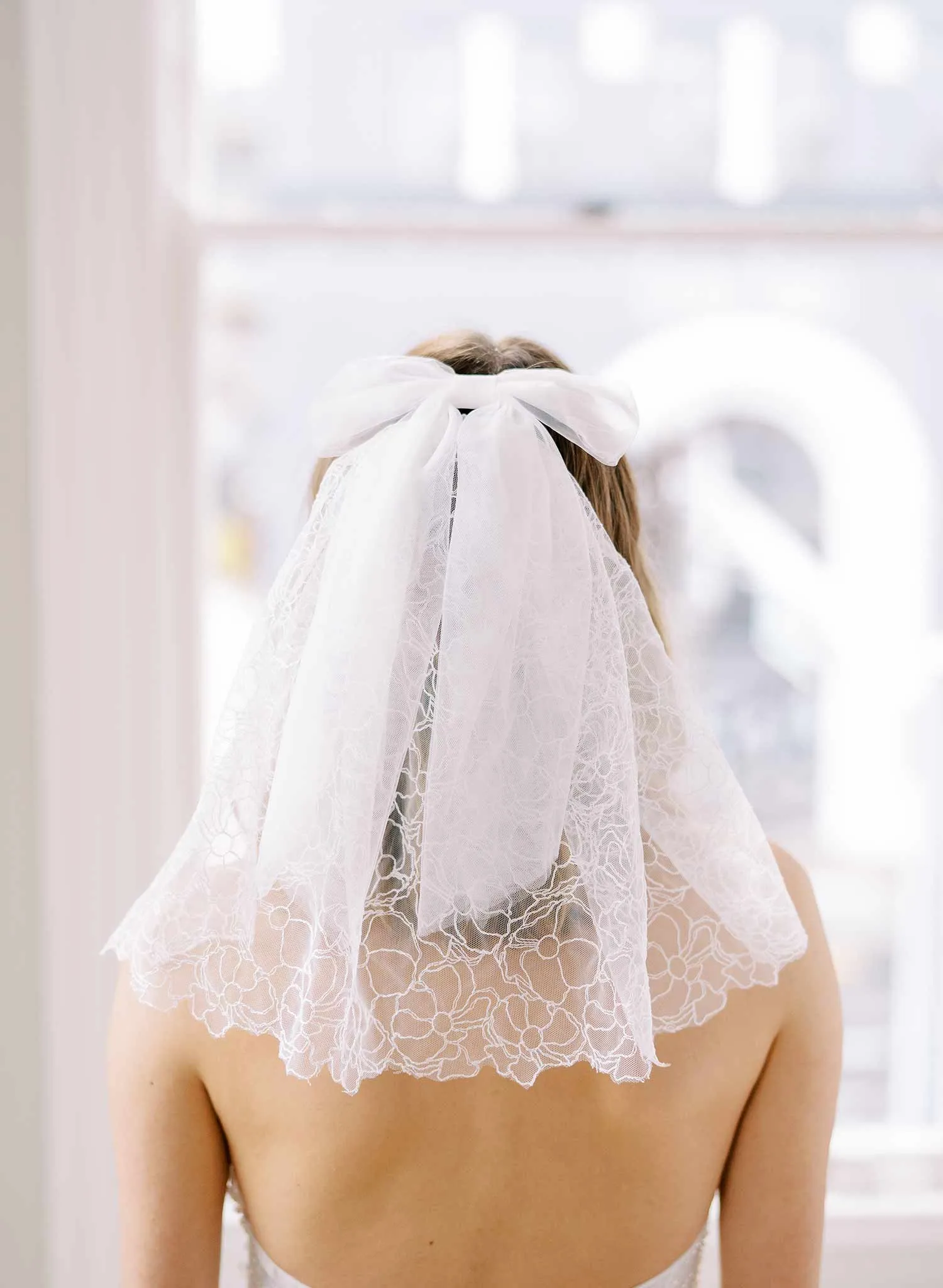 Soft bridal tulle hair bow - Style #2441
