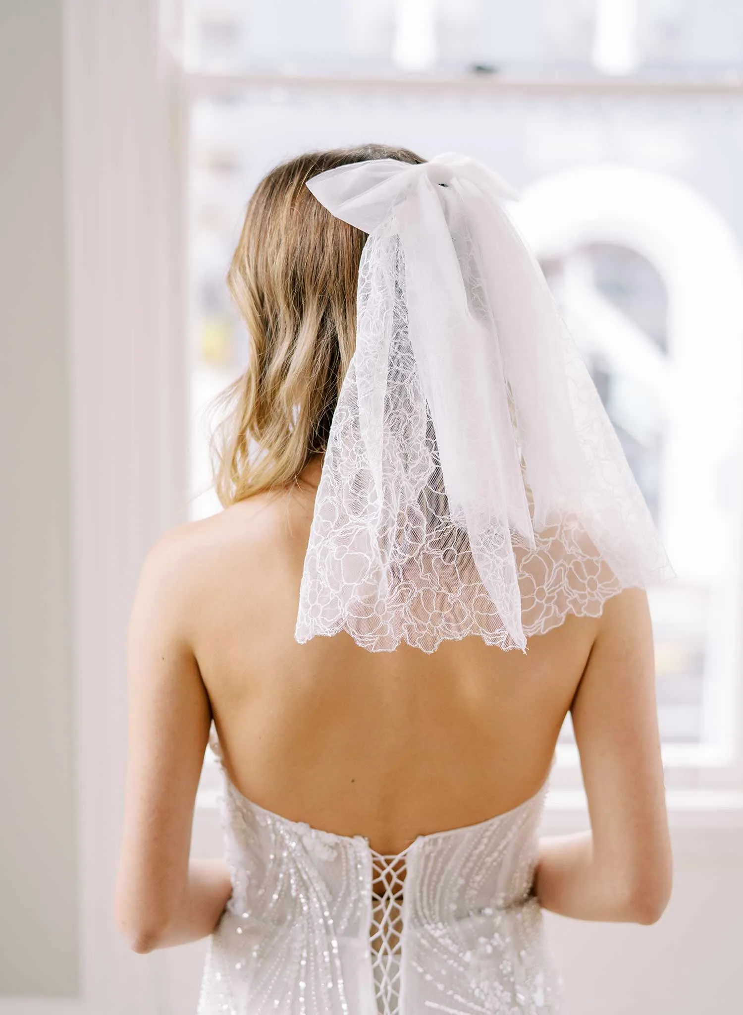 Soft bridal tulle hair bow - Style #2441