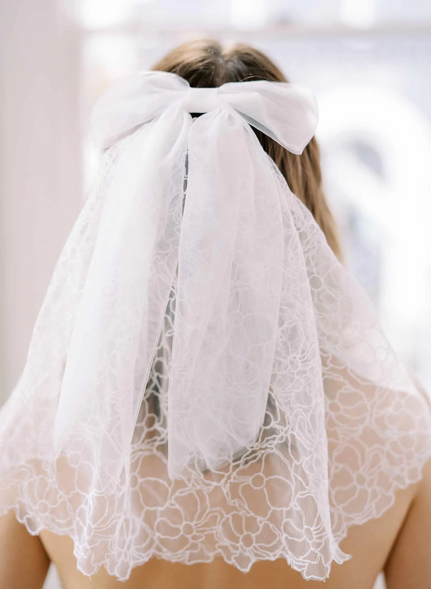 Soft bridal tulle hair bow - Style #2441