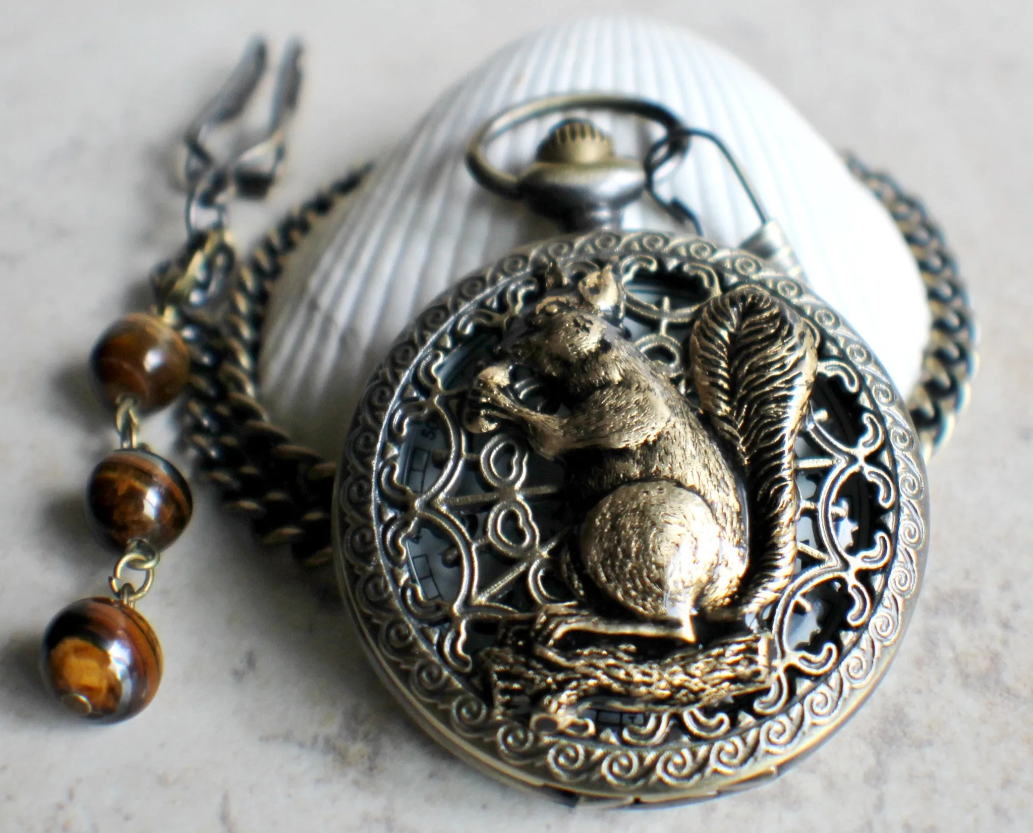 Squirrel Battery Operated Pocket Watch