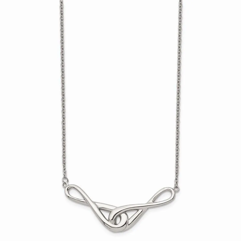 Stainless Steel Polished Infinity Symbols Necklace