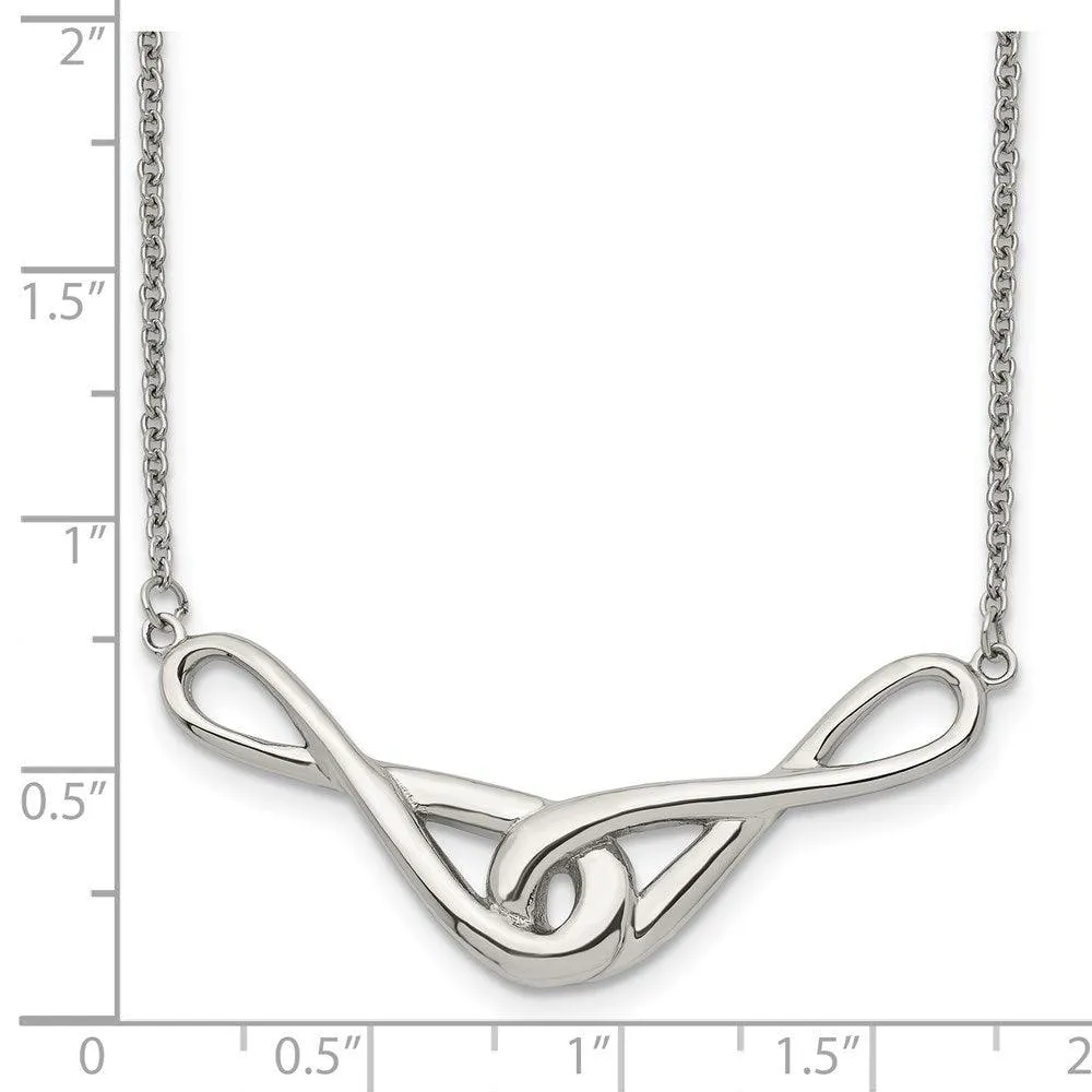 Stainless Steel Polished Infinity Symbols Necklace