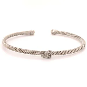 Sterling Silver and Diamond Bangle