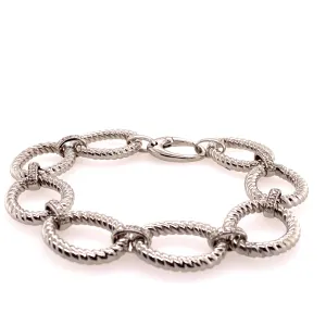 Sterling Silver and Diamond Bracelet