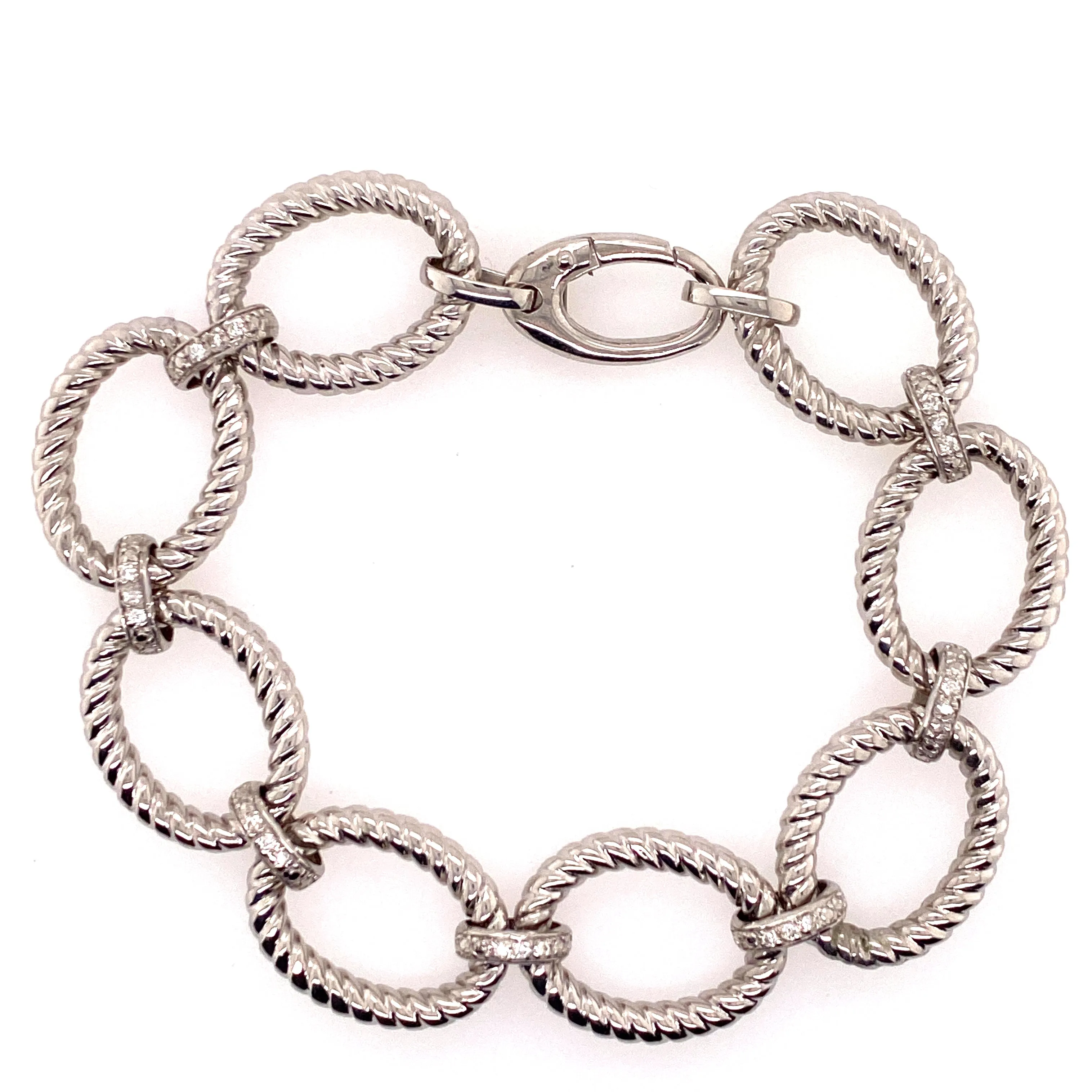 Sterling Silver and Diamond Bracelet