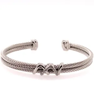 Sterling Silver and Diamond Cuff
