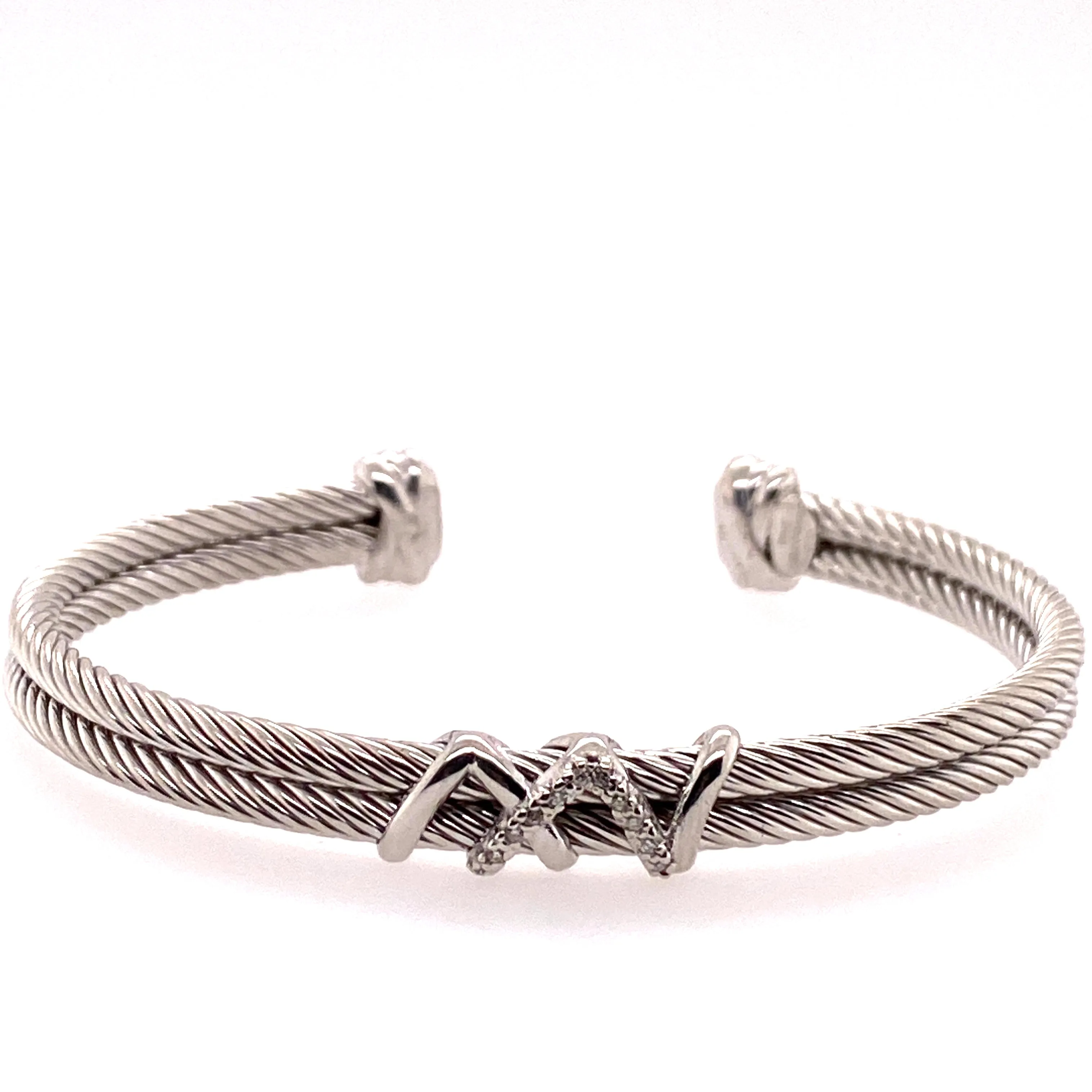 Sterling Silver and Diamond Cuff