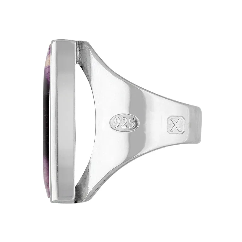 Sterling Silver Blue John Hallmark Medium Square Ring
