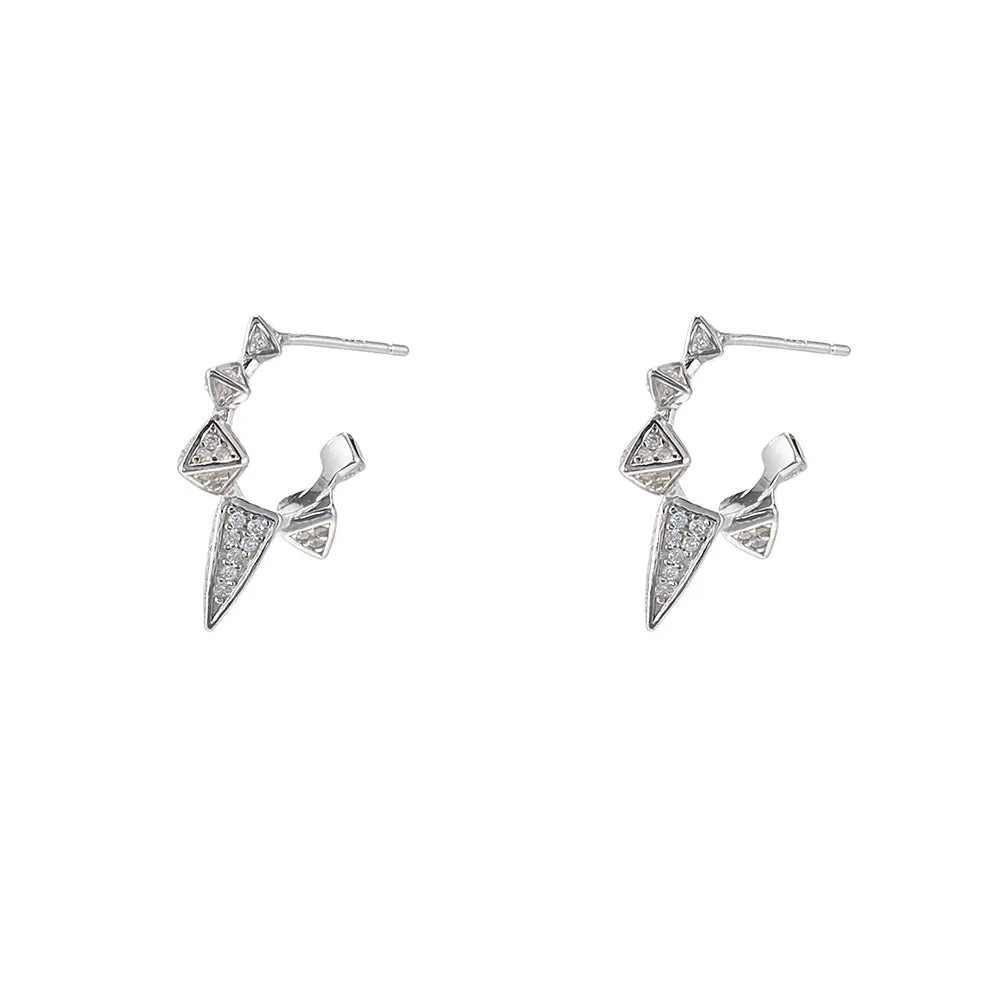 Sterling Silver CZ Thorn Earrings