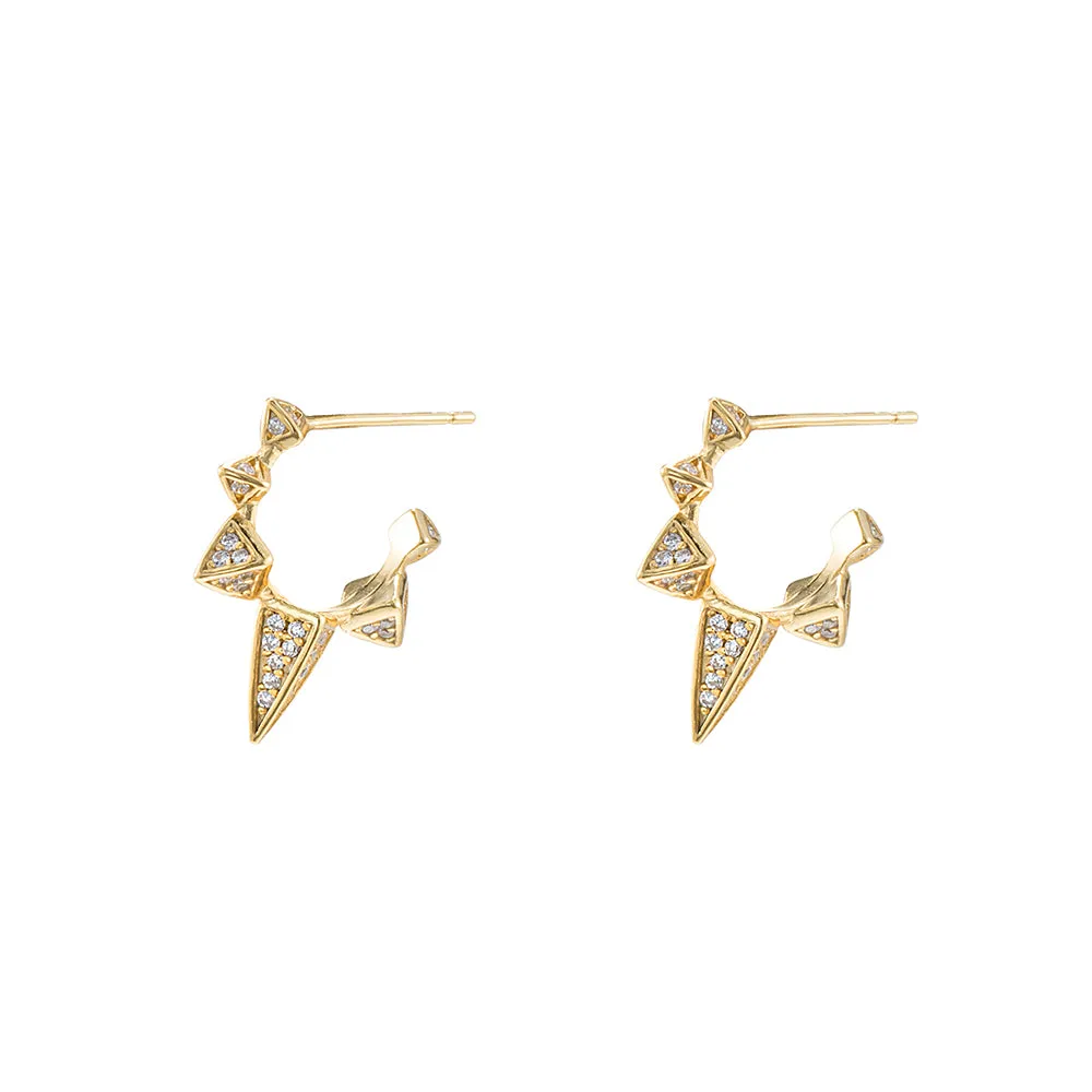 Sterling Silver CZ Thorn Earrings