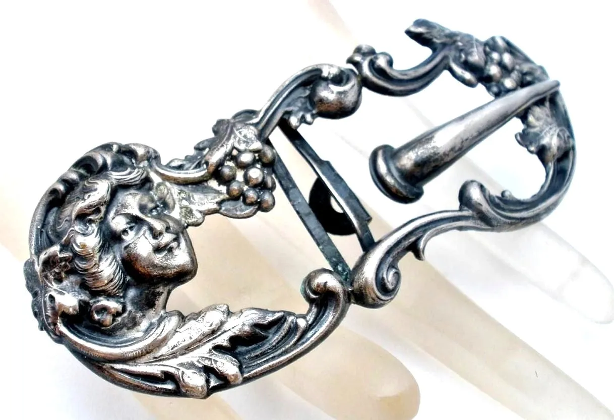 Sterling Silver Lady Buckle Art Nouveau