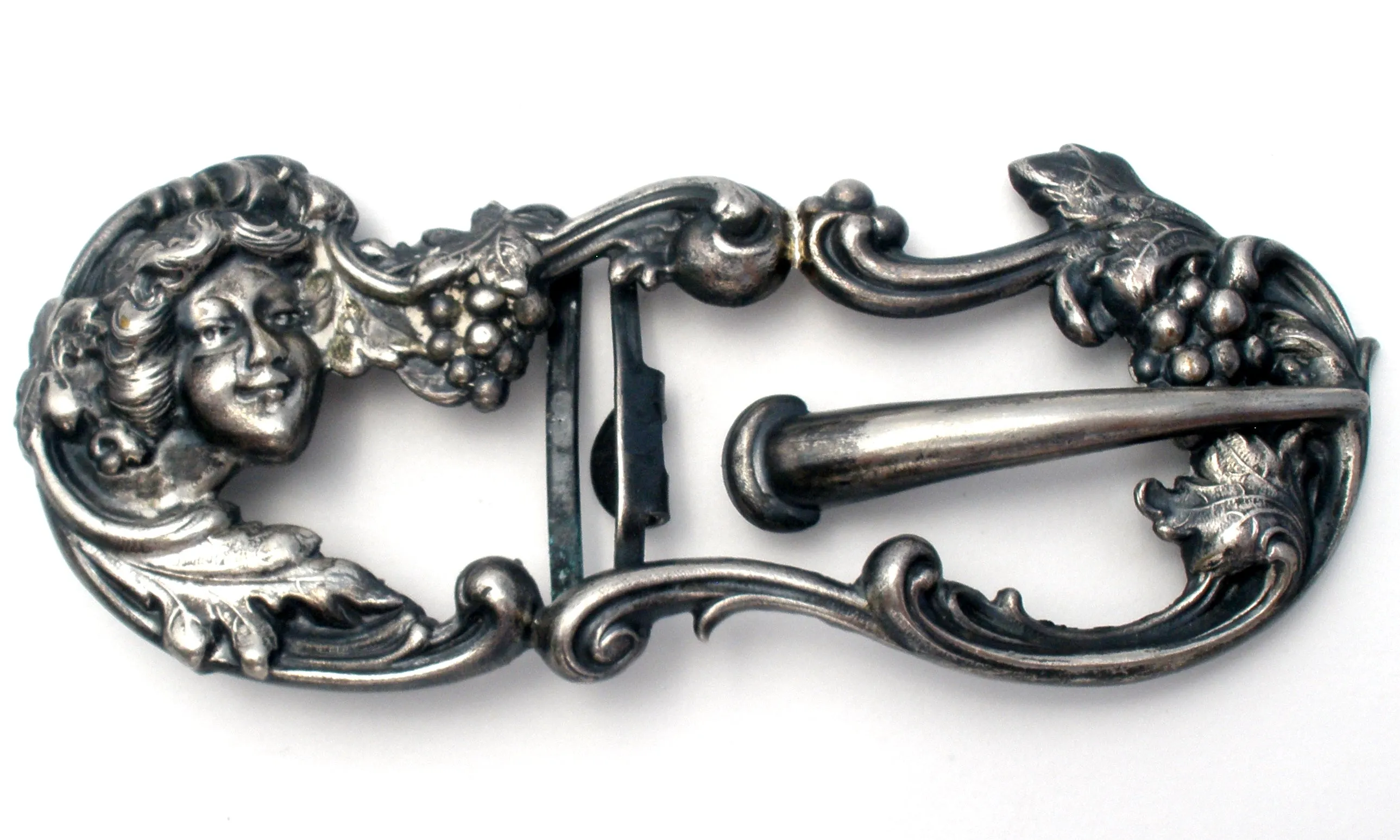 Sterling Silver Lady Buckle Art Nouveau