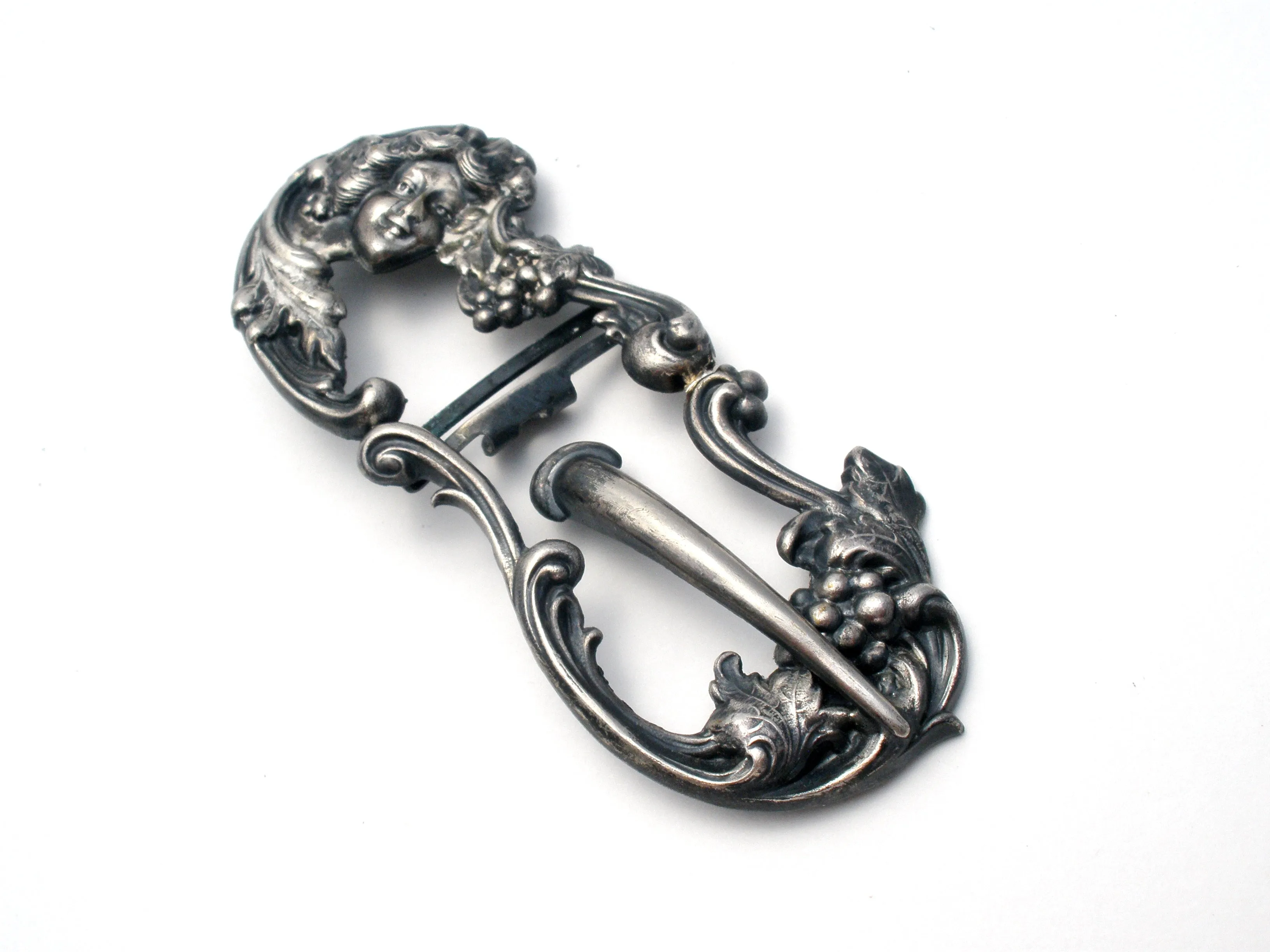 Sterling Silver Lady Buckle Art Nouveau
