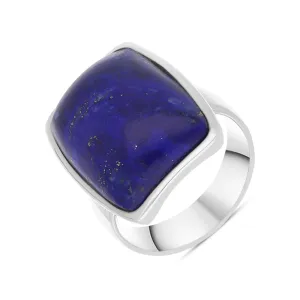 Sterling Silver Lapis Lazuli Chunky Oblong Ring D