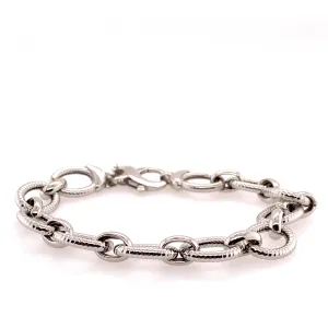 sterling silver scalloped link bracelet