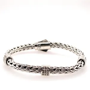 Sterling silver station bracelet