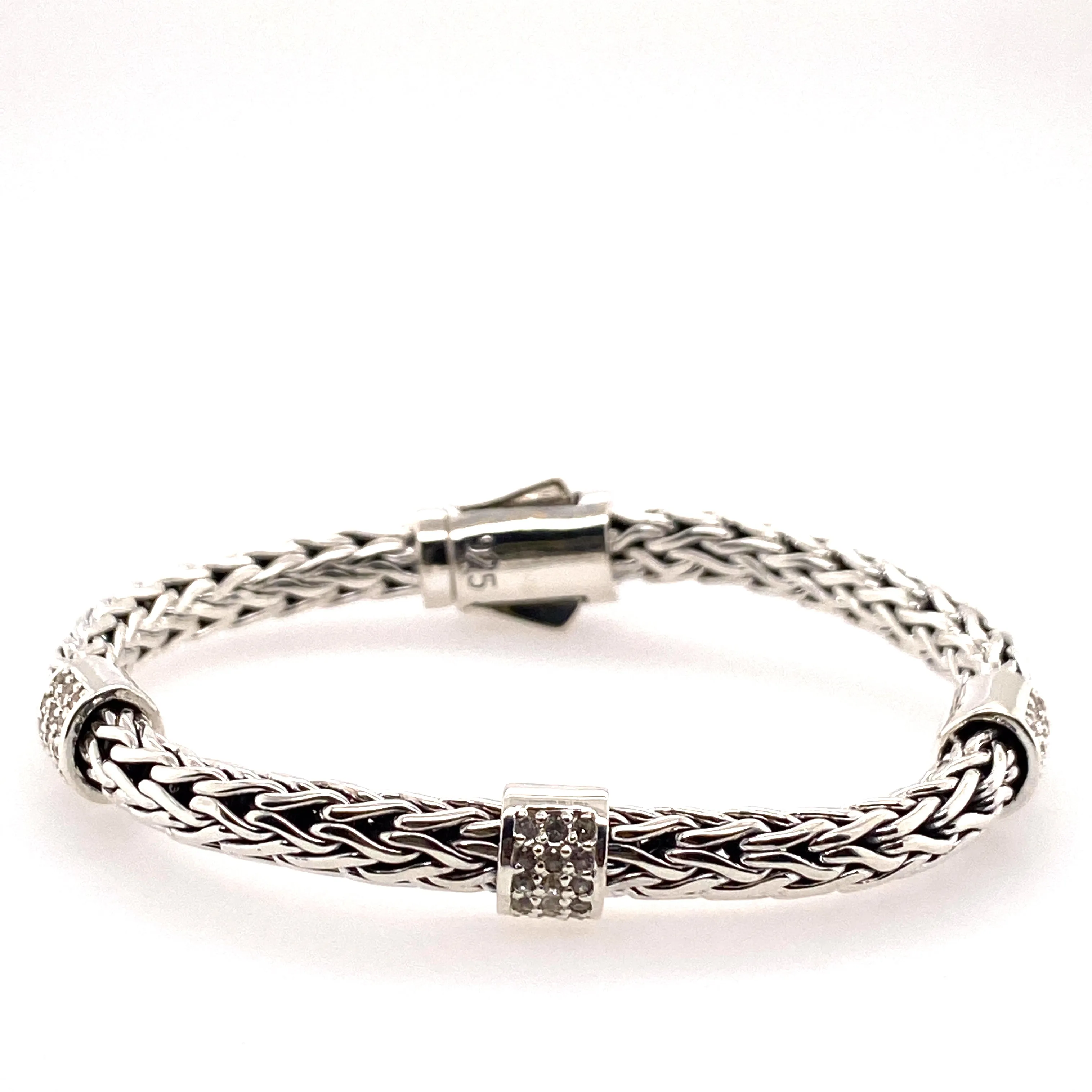 Sterling silver station bracelet