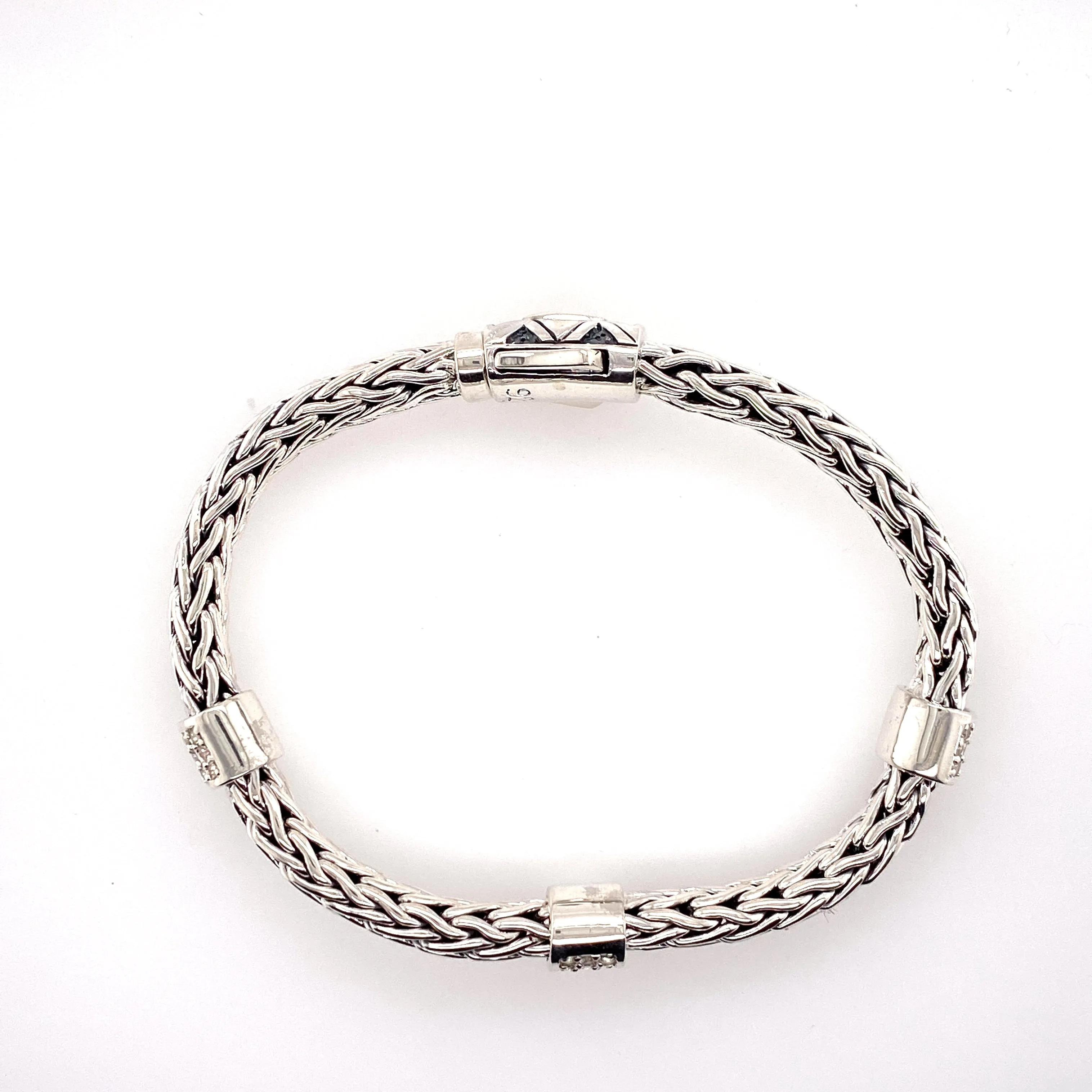 Sterling silver station bracelet