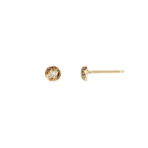 Stone Set 14K Gold Studs Extra Large Nugget